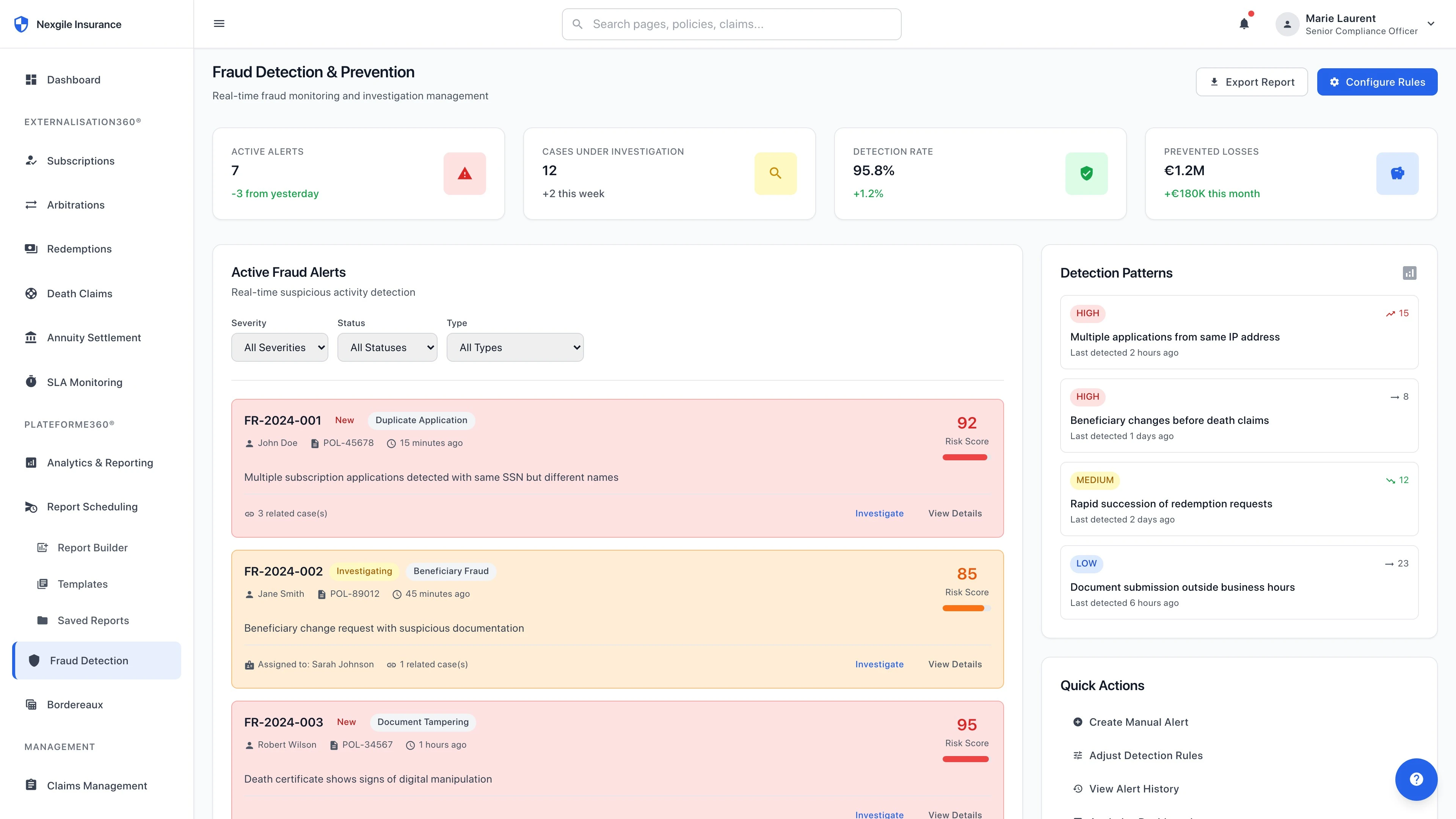 Fraud Detection Dashboard - Real-time fraud monitoring and analytics