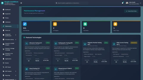 Maintenance Dashboard - Equipment status monitoring and predictive maintenance overview