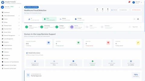 Human-in-the-Loop Decision Support - Review AI findings with explainability and model confidence metrics