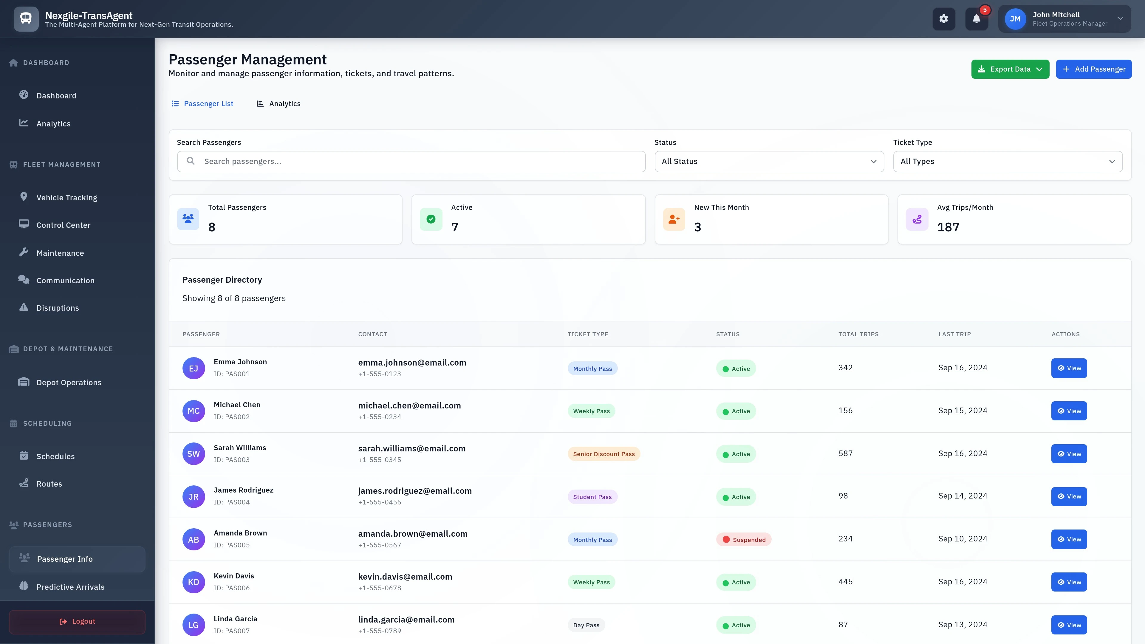 Nexgile-TransAgent Hub - Passengers List Management